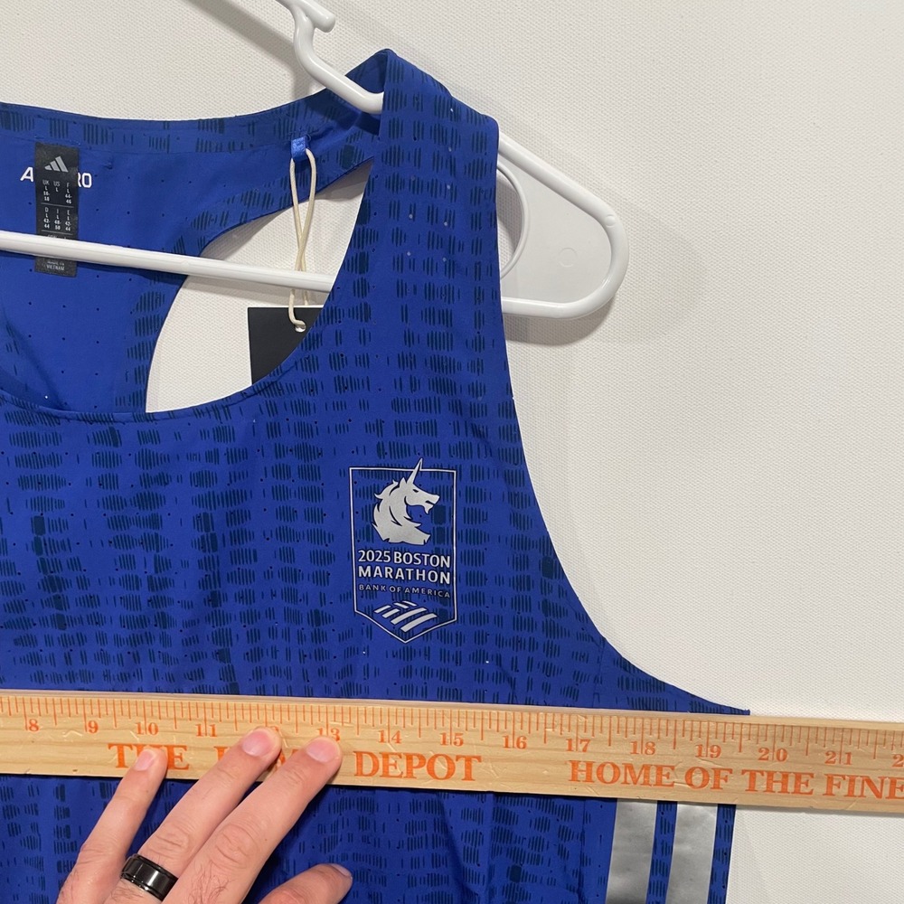 Adidas Adizero 2025 Boston Marathon Running Tank Top Lucid Blue JN5528 Womens L - Picture 3 of 8